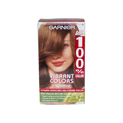 100% Color Vitamin Enriched Gel-Creme Color #601 Light Brown by Garnier 100% Color Vitamin Enriched Gel-Creme Color #601 Light Brown by Garnier